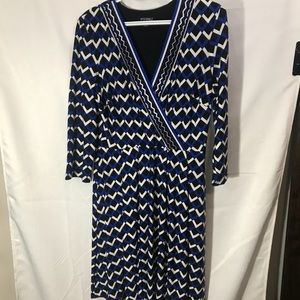 Dressbarn medium blue and black dress